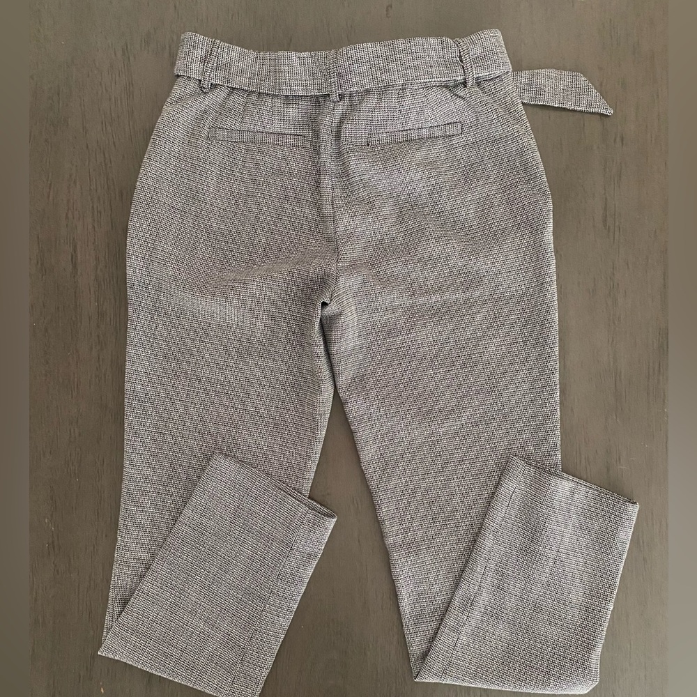 Karl Lagerfeld Gray Textured Tie-Waist Trousers - Picture 2 of 3